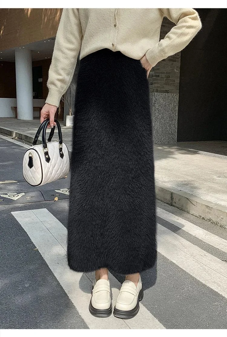 Sonoma Furry Plush Knit Maxi Skirt - Glova