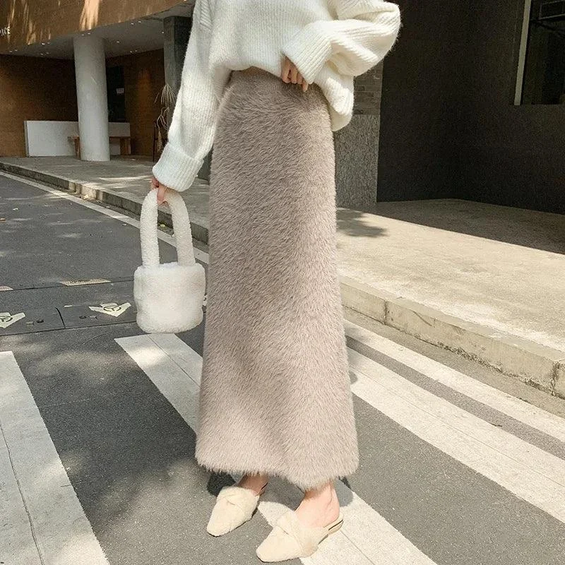 Sonoma Furry Plush Knit Maxi Skirt - Glova