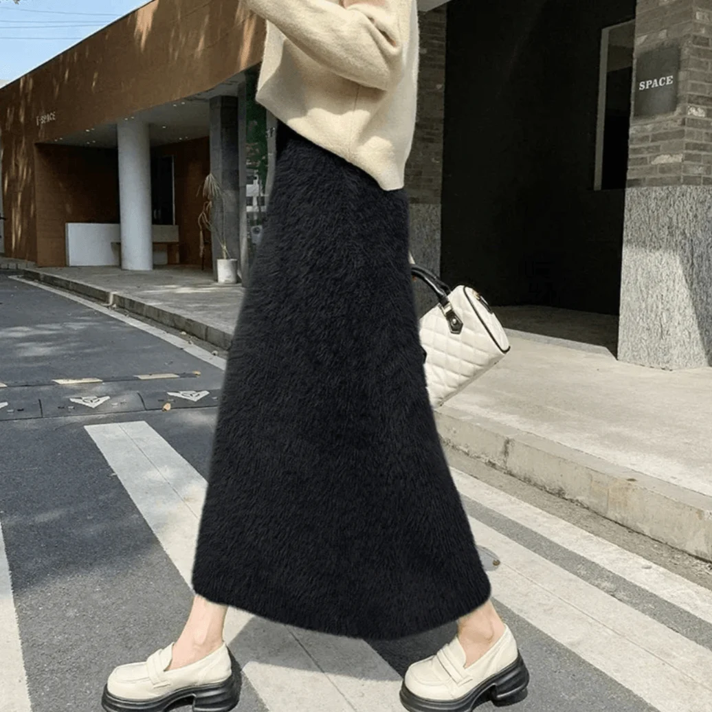 Sonoma Furry Plush Knit Maxi Skirt - Glova