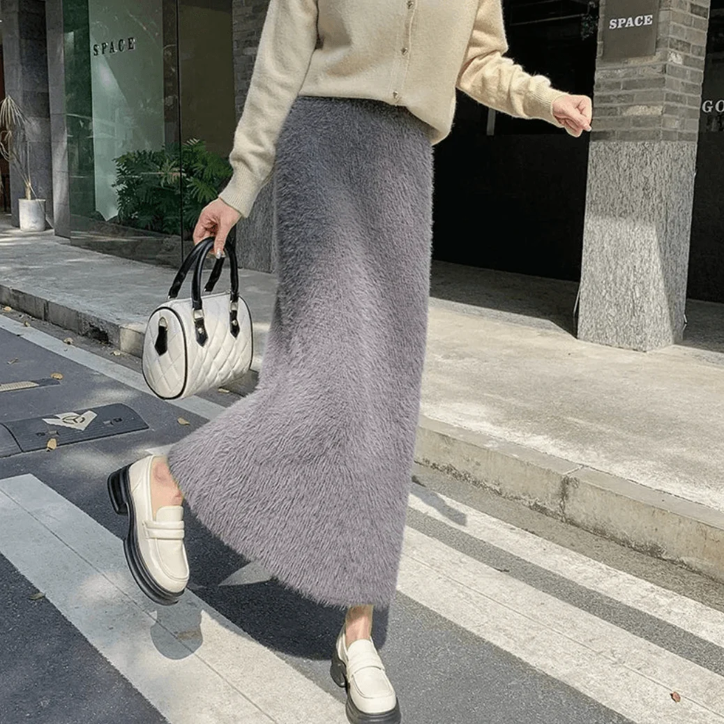 Sonoma Furry Plush Knit Maxi Skirt - Glova