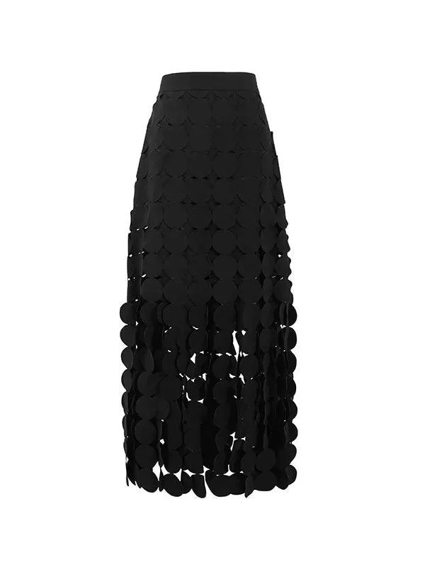 Sonya Midi Skirt with Circle Tassels - Glova