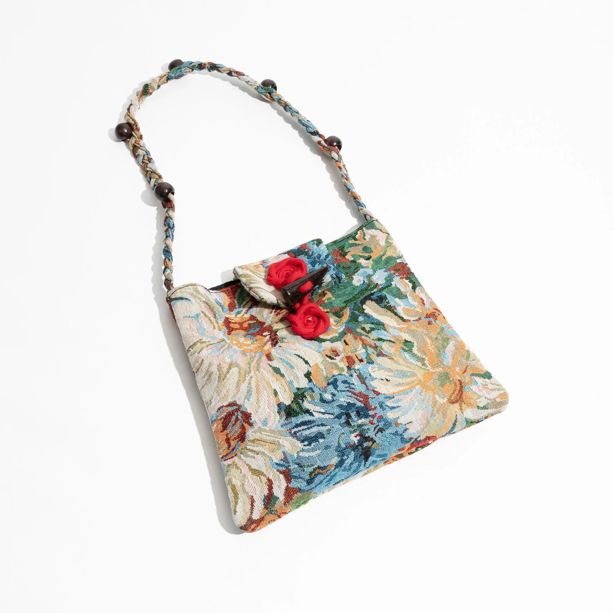 Sophia Sunflower Painting Canvas Hobo Bag - Glova