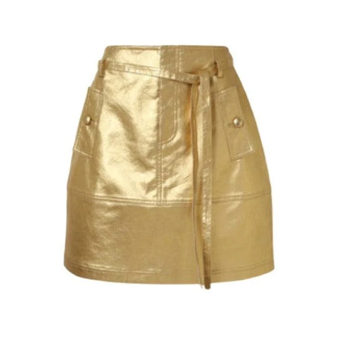 Space Gold Metallic Mini Skirt - Glova