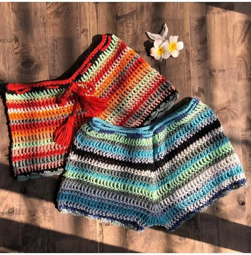 SPICE Colorful Crochet Shorts - Glova