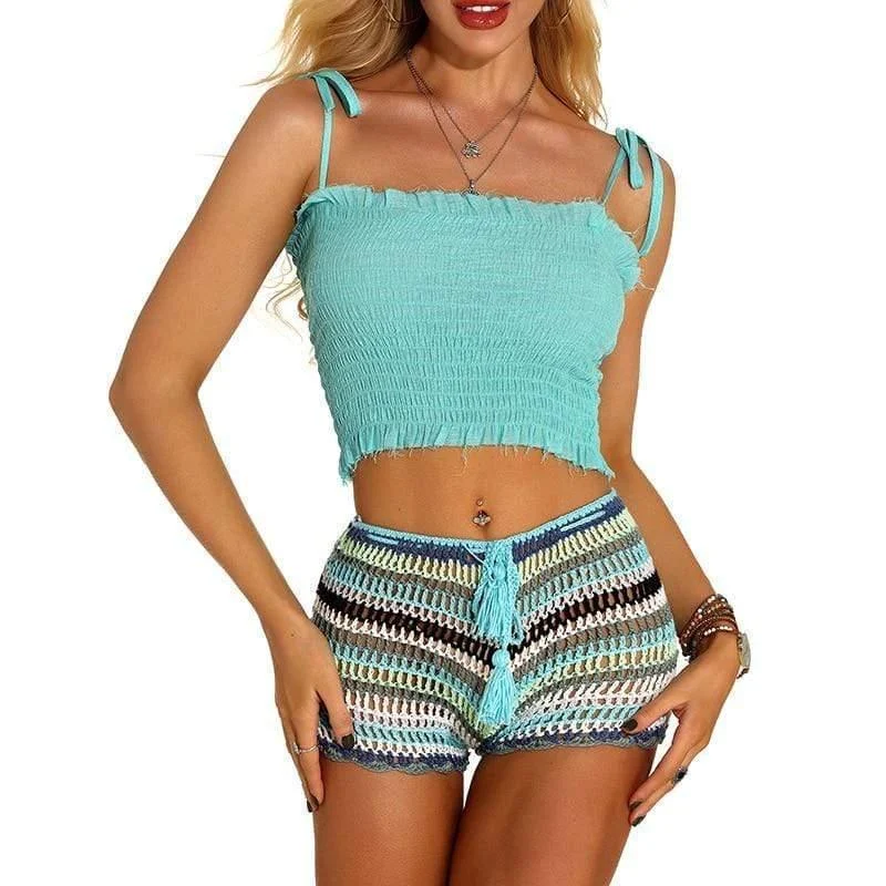 SPICE Colorful Crochet Shorts - Glova