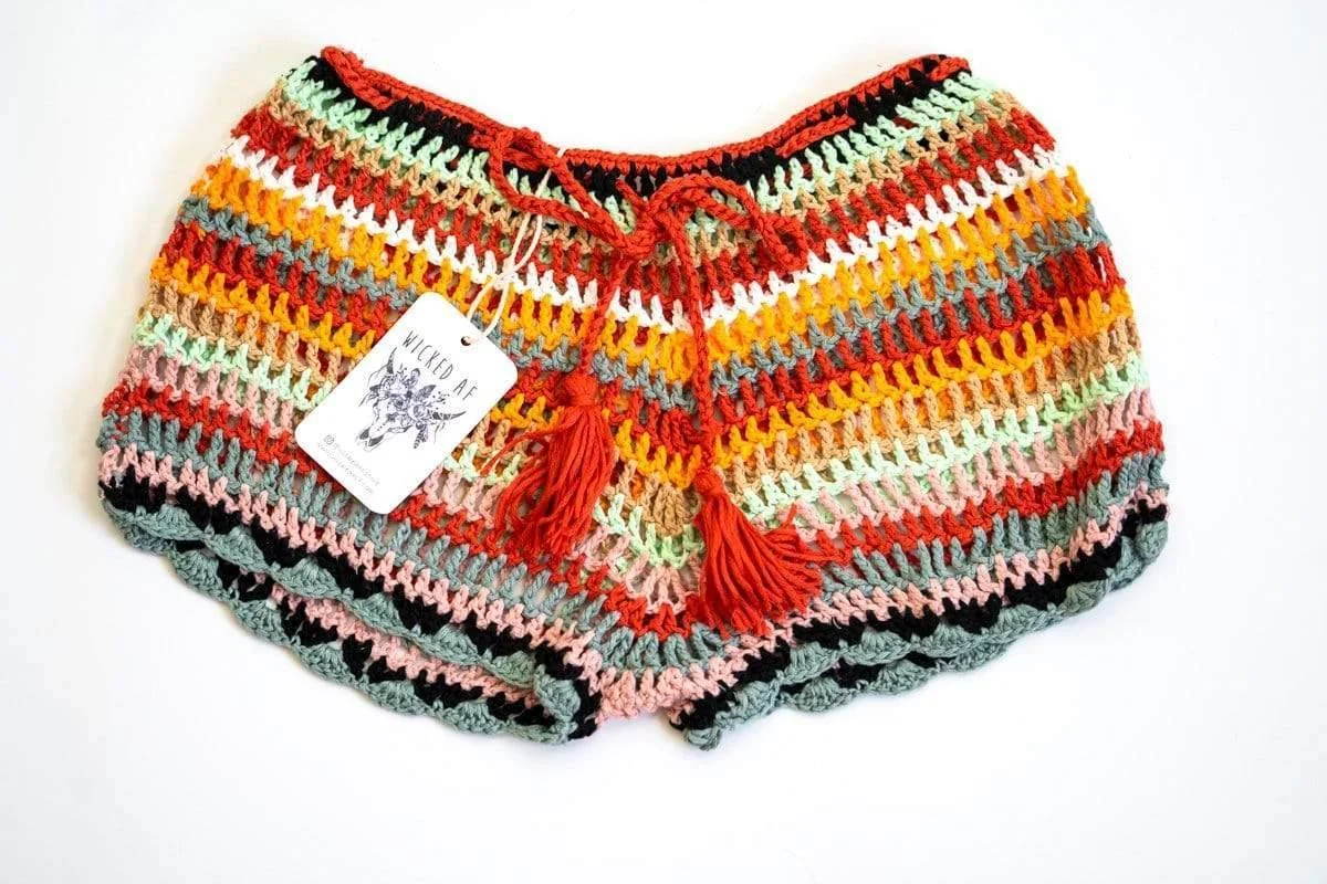 SPICE Colorful Crochet Shorts - Glova