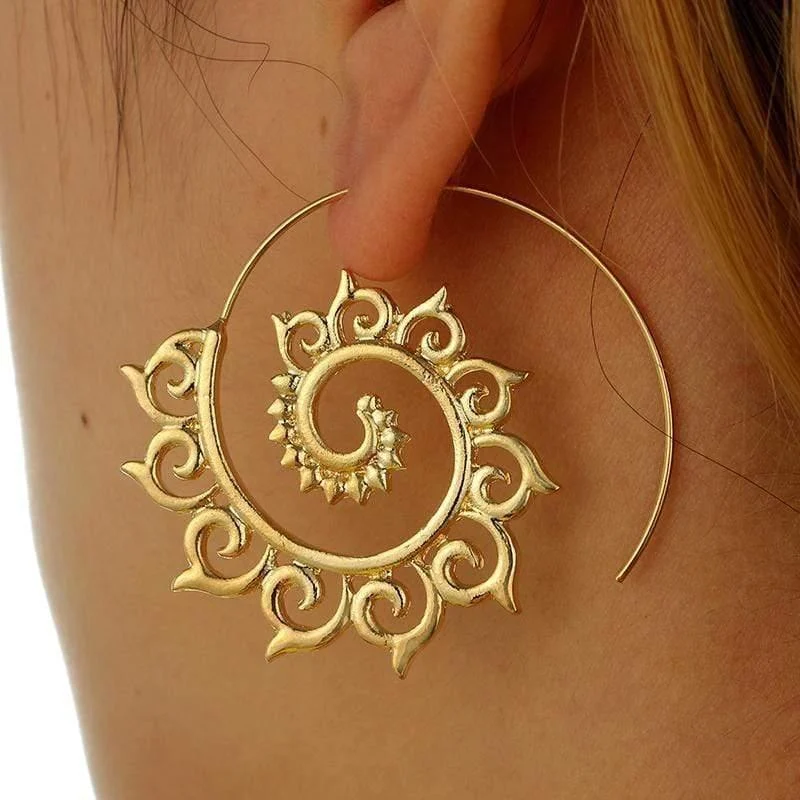 Spiral Hippie Earrings (2 Colors) - Glova