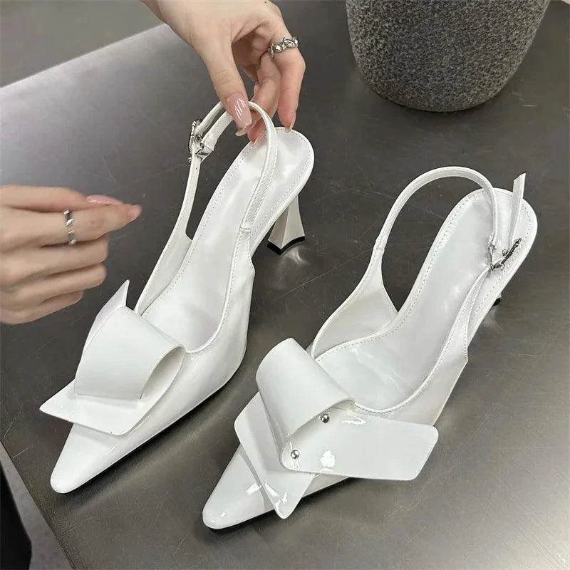 Splicing Rivet Buckle Strap Pumps Thin High Heels Stripper Shoes - Glova