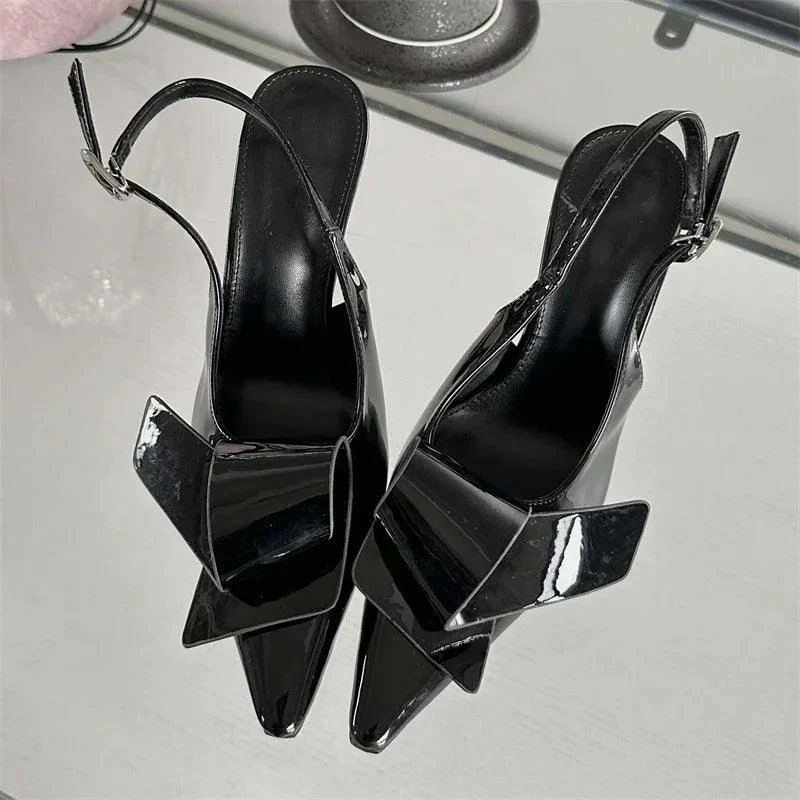 Splicing Rivet Buckle Strap Pumps Thin High Heels Stripper Shoes - Glova