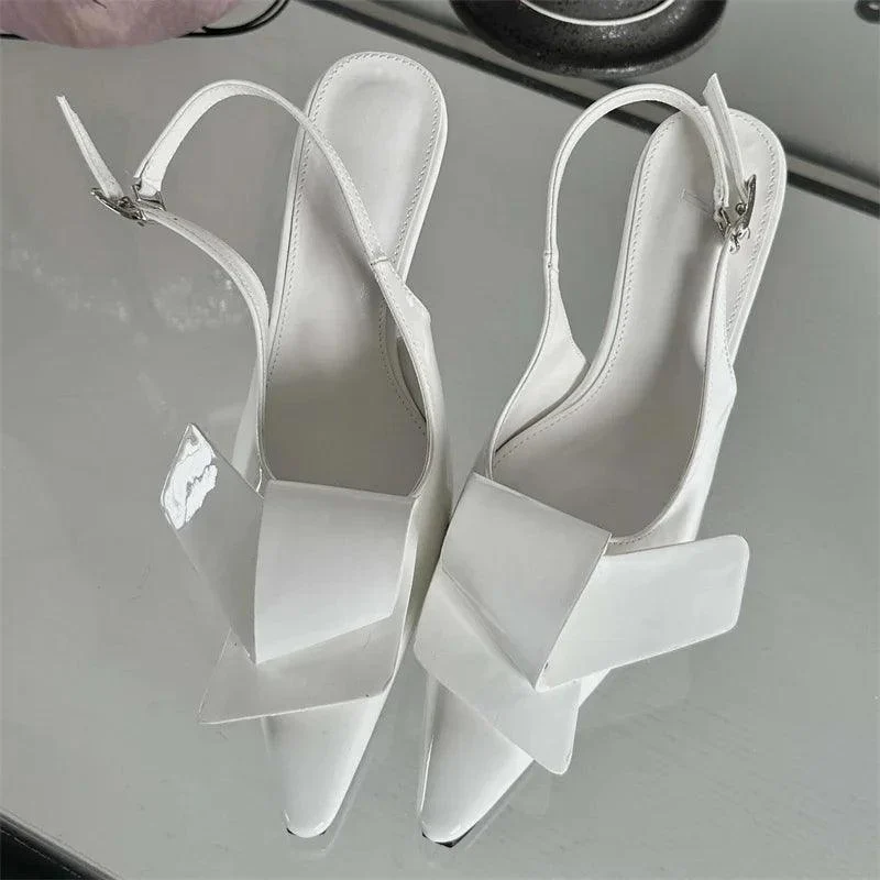 Splicing Rivet Buckle Strap Pumps Thin High Heels Stripper Shoes - Glova