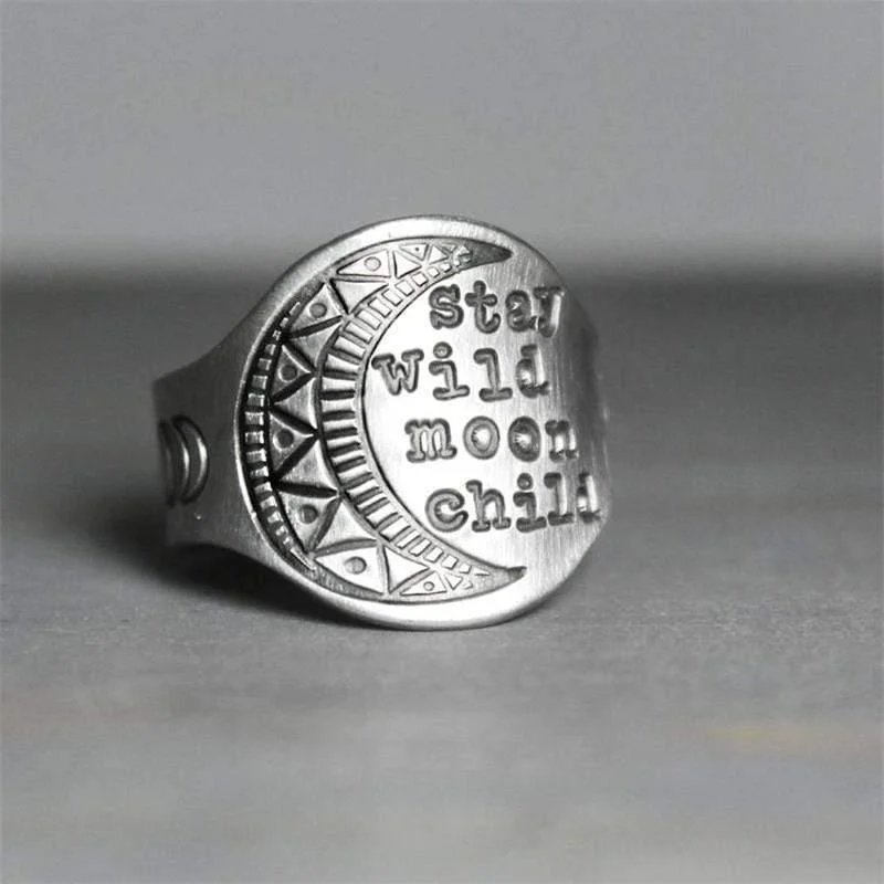 Stay Wild Moon Child Silver Ring - Glova