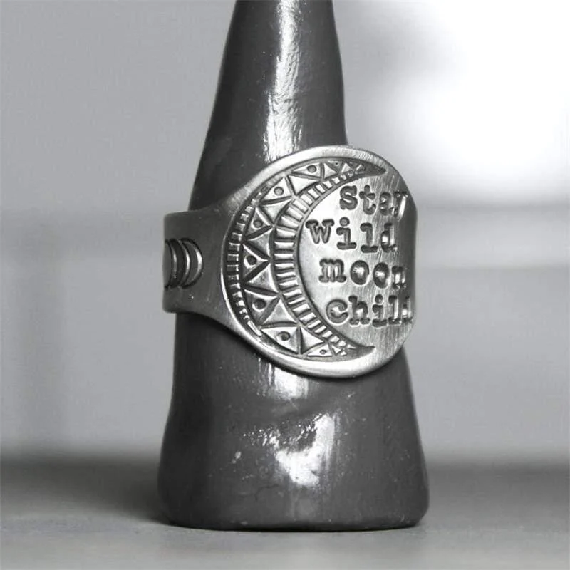 Stay Wild Moon Child Silver Ring - Glova