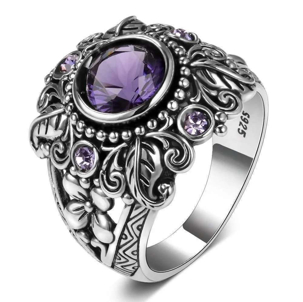 Sterling Silver Amethyst Ring - Glova