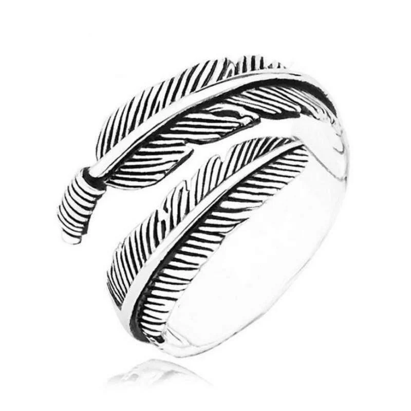 Sterling Silver Boho Feather Ring - Glova