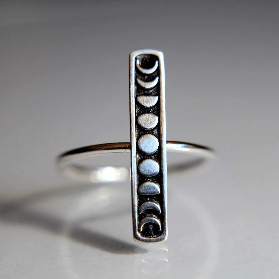 Sterling Silver Moon Phase Ring - Glova