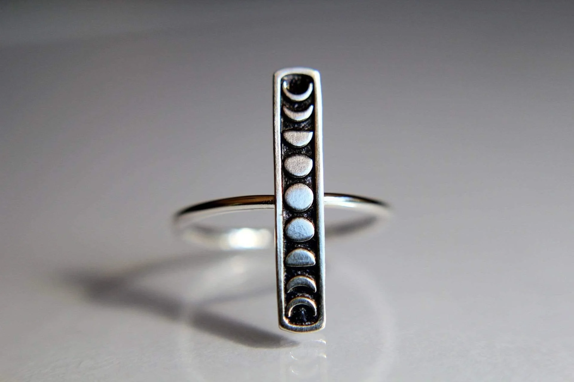 Sterling Silver Moon Phase Ring - Glova