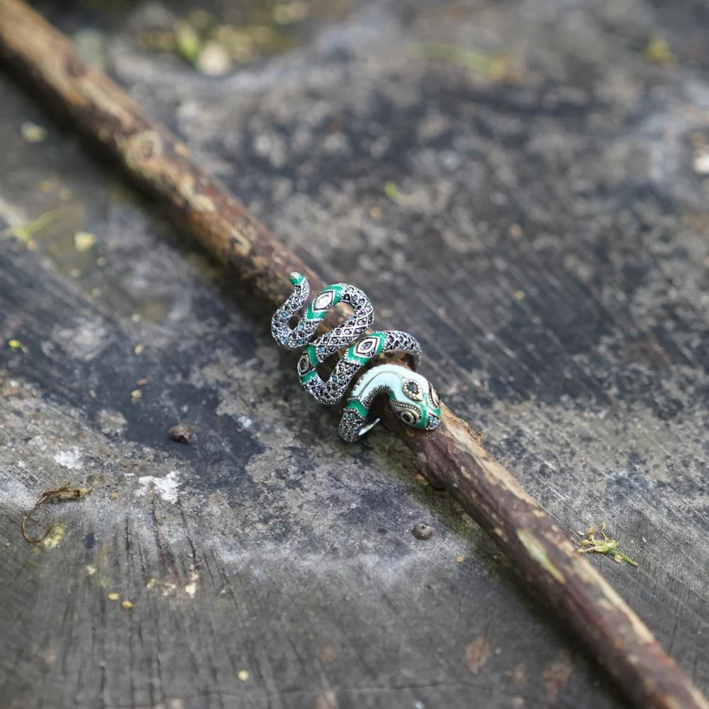 Sterling Silver Snake Ring - Glova