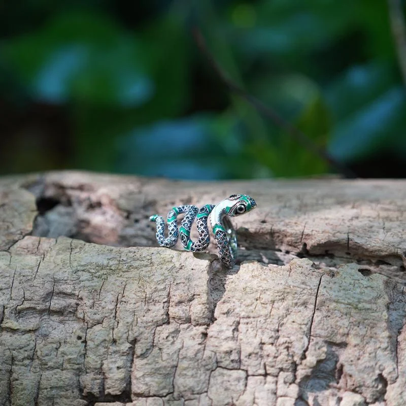 Sterling Silver Snake Ring - Glova