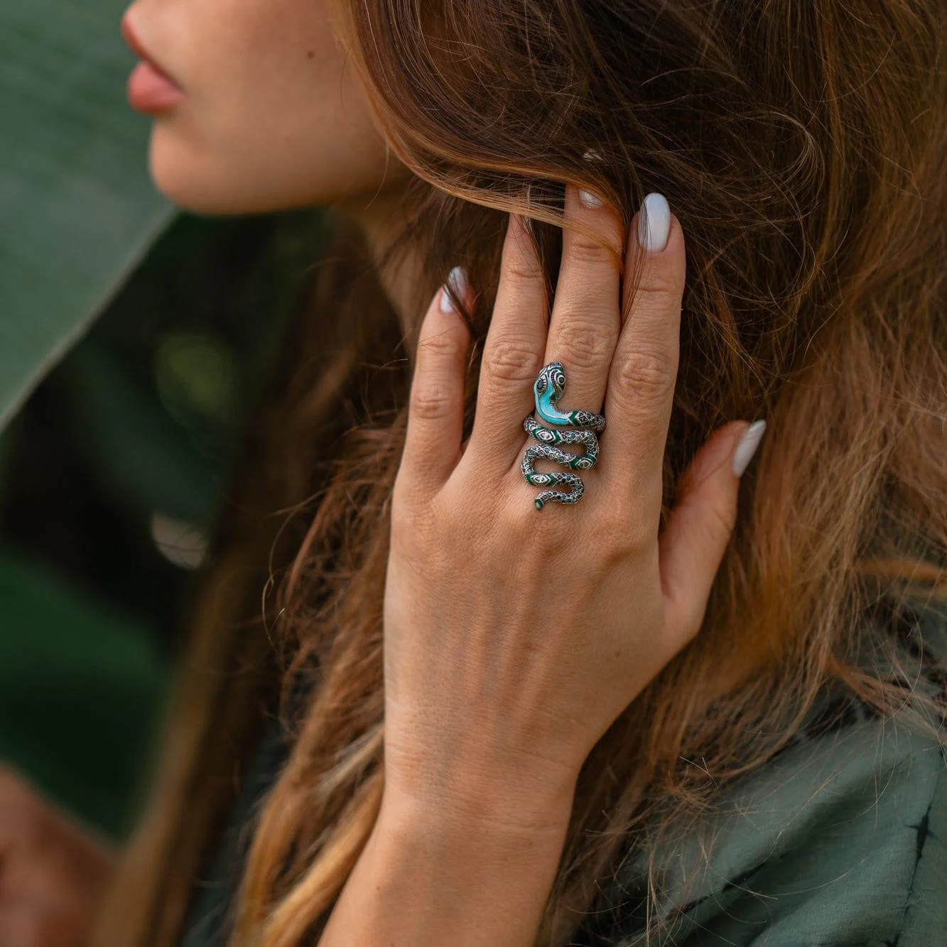 Sterling Silver Snake Ring - Glova