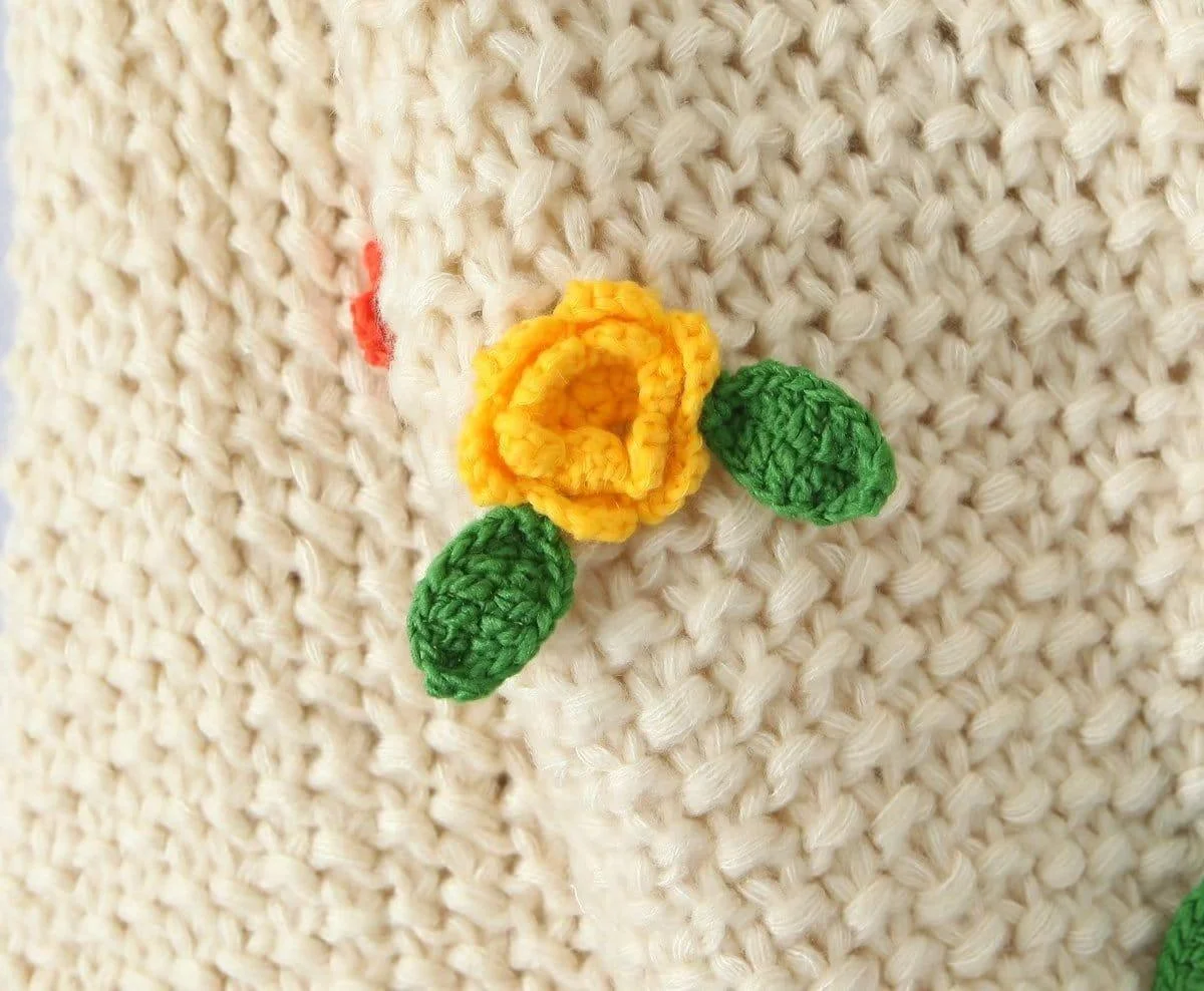 Stitch Flowers Hand Knit Cardigan - Glova