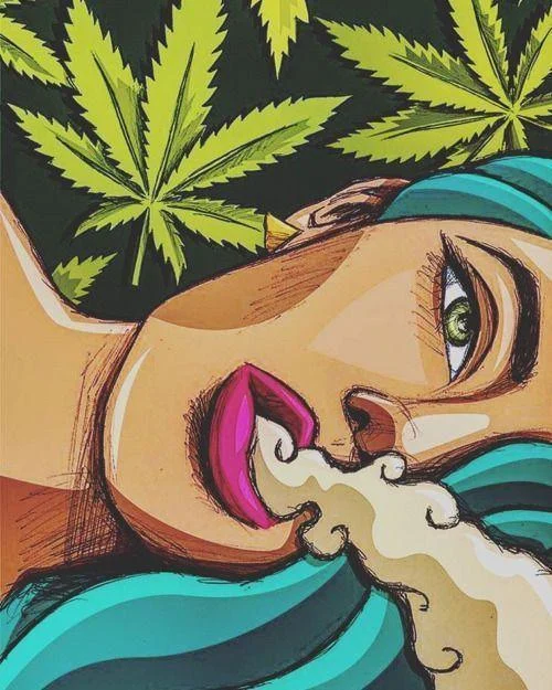 Stoner Girl Lifestyle Spray Paint Canvas Art - Glova