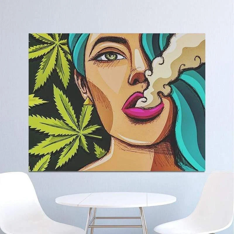 Stoner Girl Lifestyle Spray Paint Canvas Art - Glova