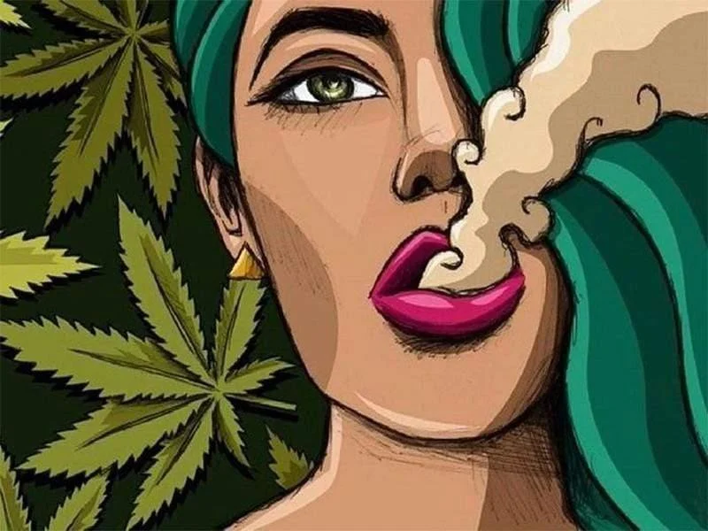 Stoner Girl Lifestyle Spray Paint Canvas Art - Glova