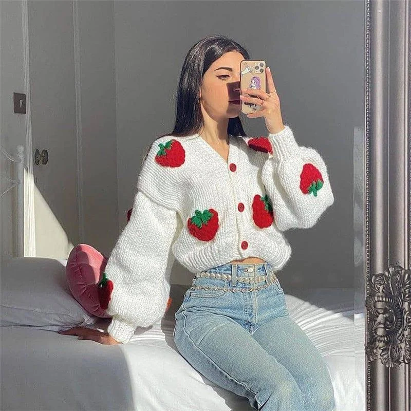 Strawberry On Top Cardigan - Glova