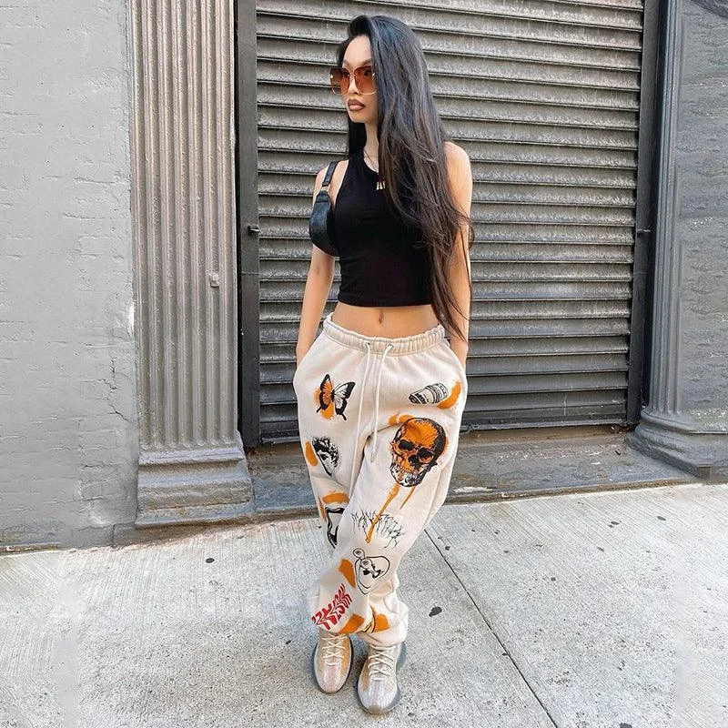 Street Style Harajuku Graphic Prints Jogger Pants - 3 Colors - Glova