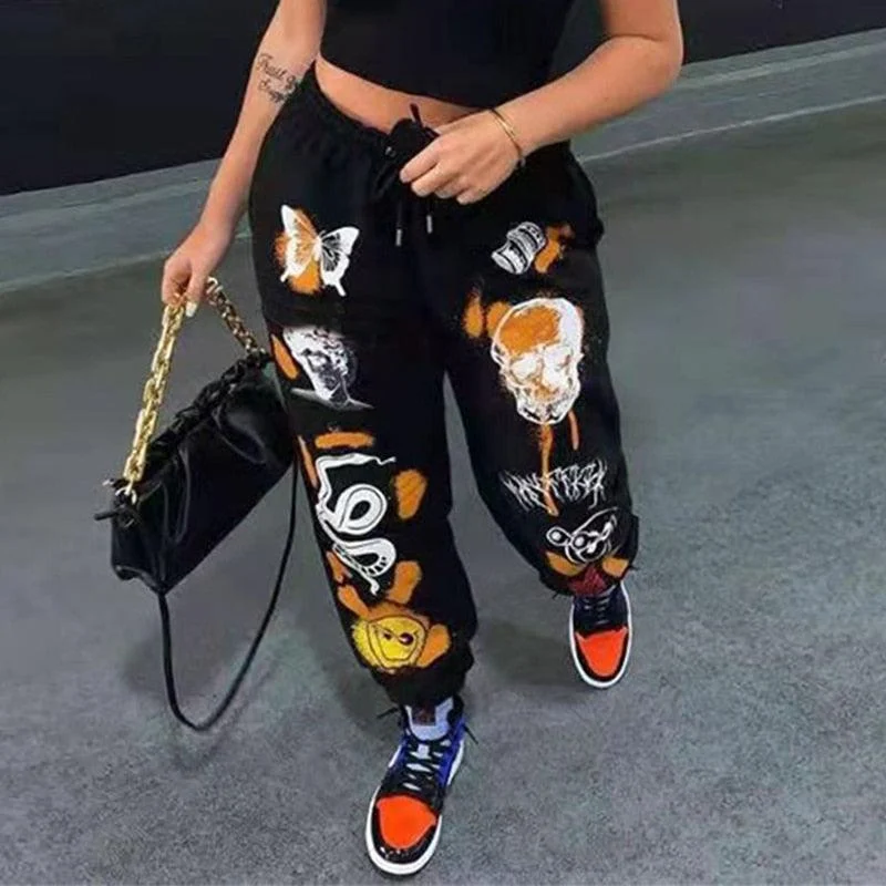 Street Style Harajuku Graphic Prints Jogger Pants - 3 Colors - Glova