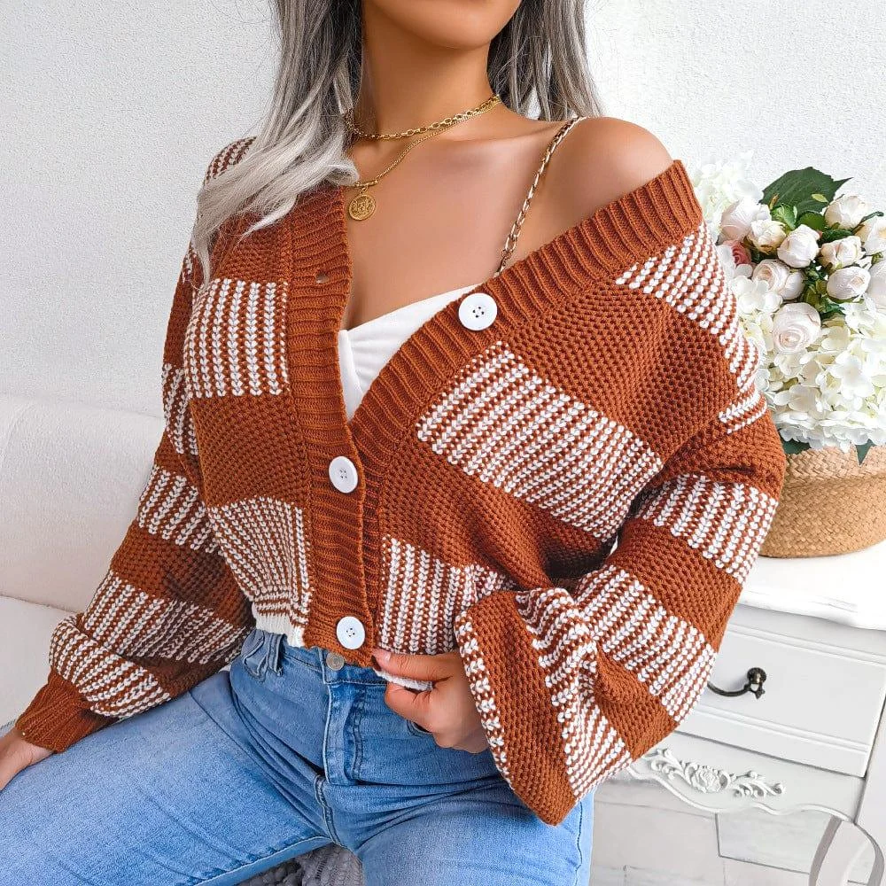 Striped Oversized Cardigan - Glova