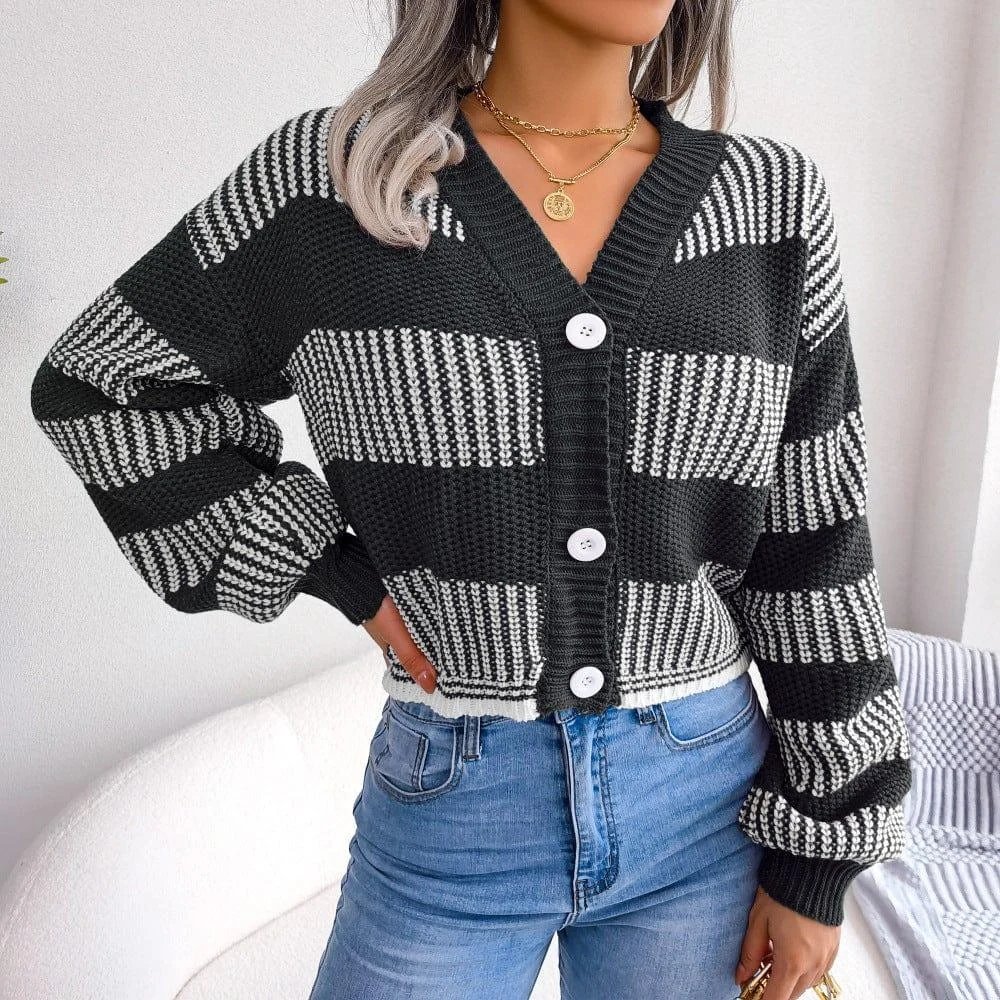 Striped Oversized Cardigan - Glova