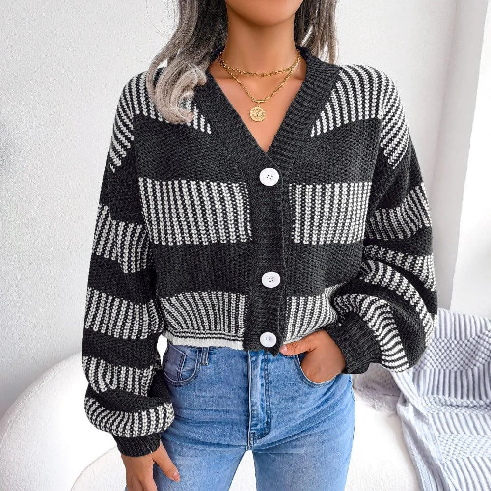 Striped Oversized Cardigan - Glova