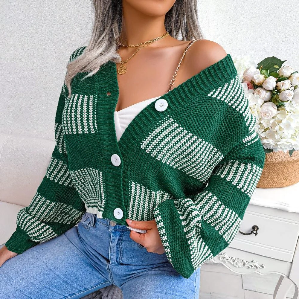 Striped Oversized Cardigan - Glova