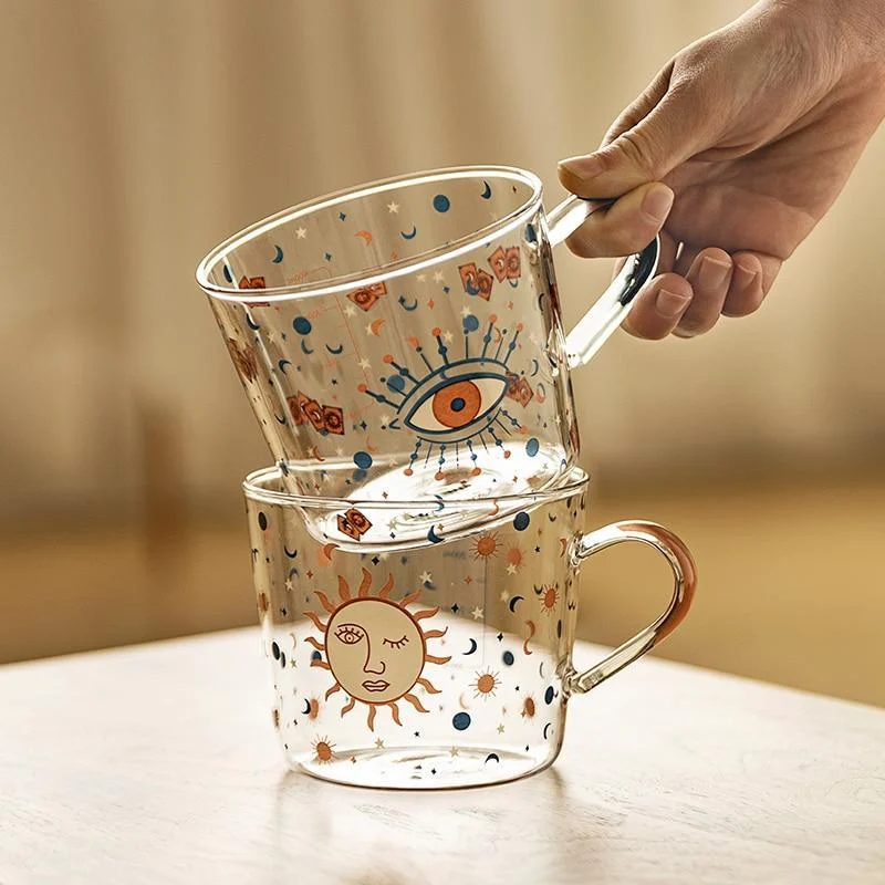 Sun & Evil Eye Glass Mug - Glova