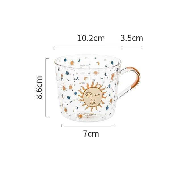 Sun & Evil Eye Glass Mug - Glova