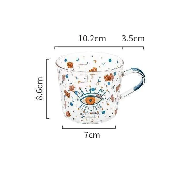 Sun & Evil Eye Glass Mug - Glova