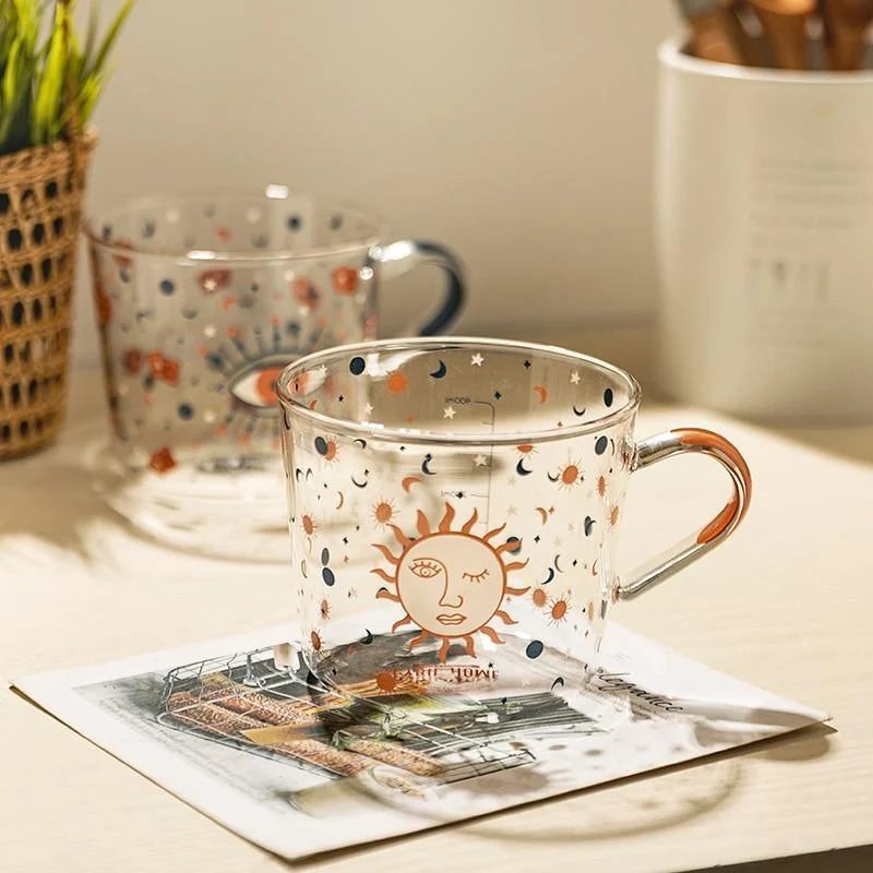 Sun & Evil Eye Glass Mug - Glova