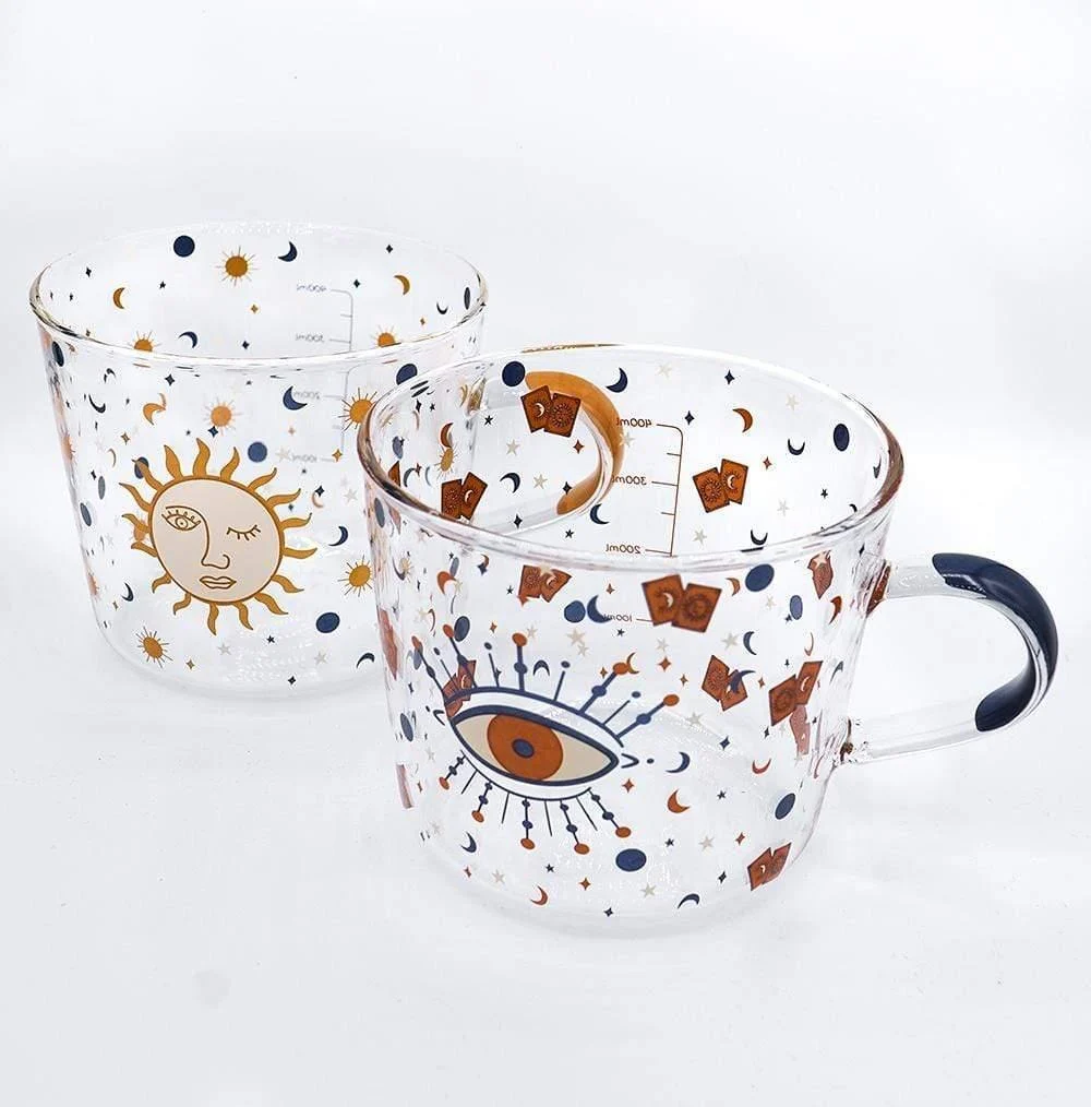 Sun & Evil Eye Glass Mug - Glova