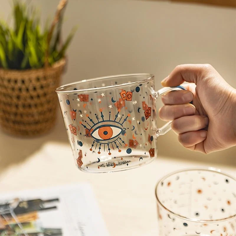 Sun & Evil Eye Glass Mug - Glova