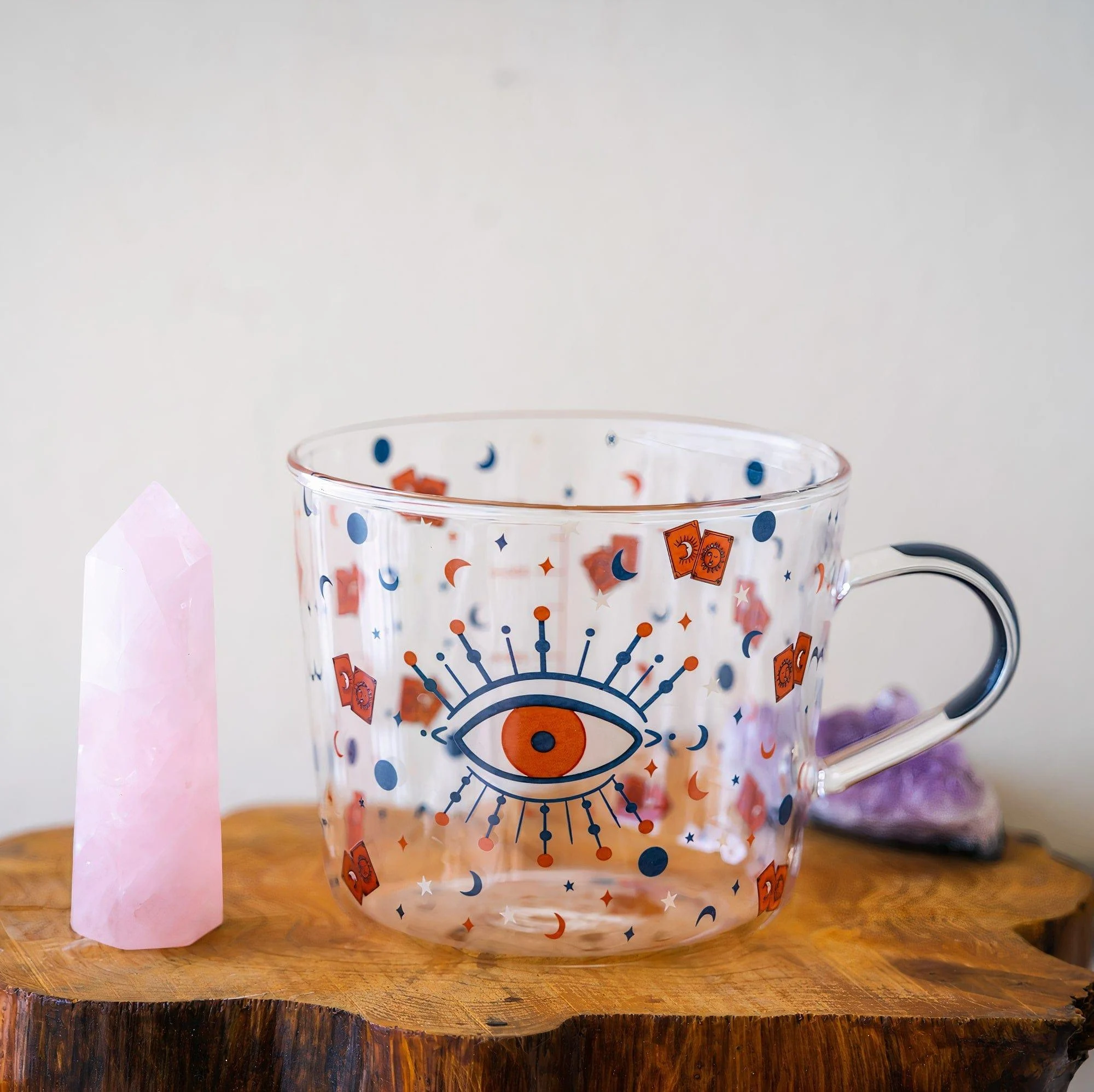 Sun & Evil Eye Glass Mug - Glova