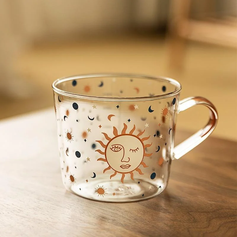 Sun & Evil Eye Glass Mug - Glova