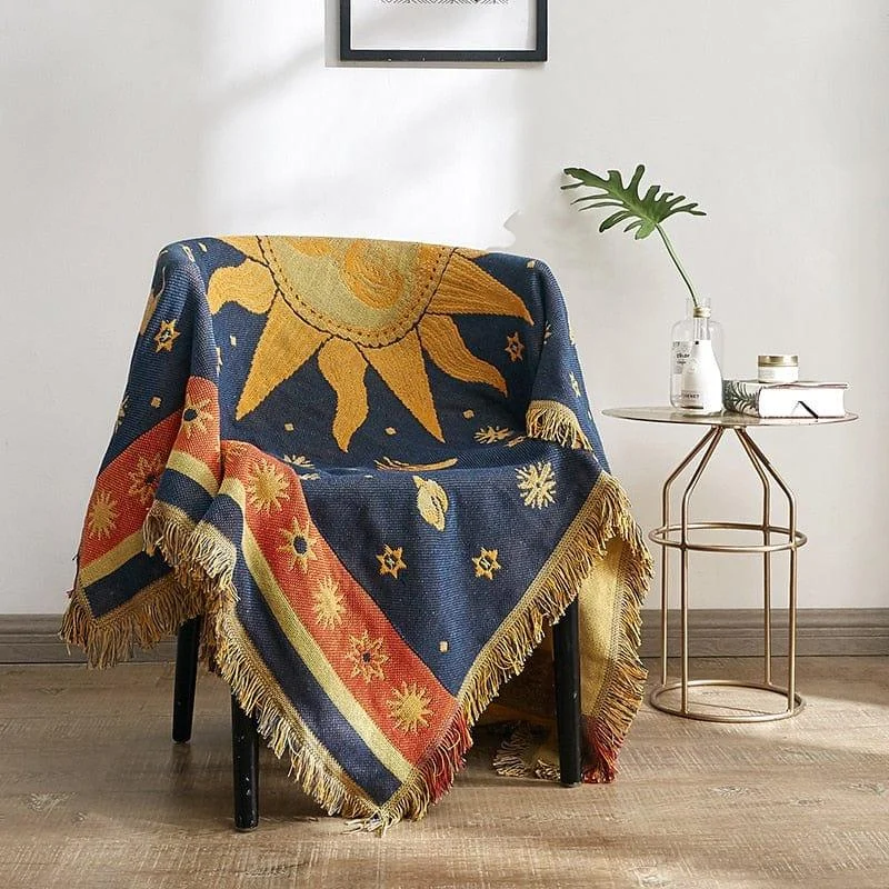 Sun & Moon Boho Throw Blanket - Glova