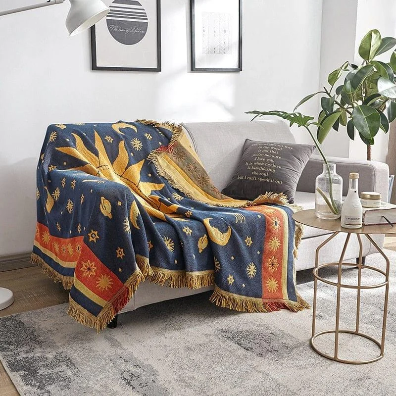 Sun & Moon Boho Throw Blanket - Glova