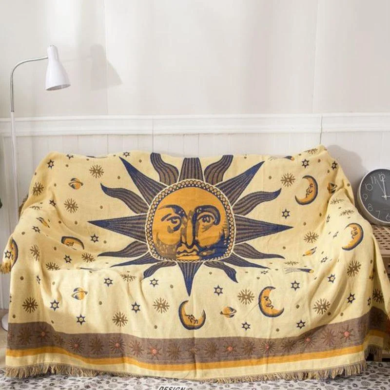 Sun & Moon Boho Throw Blanket - Glova