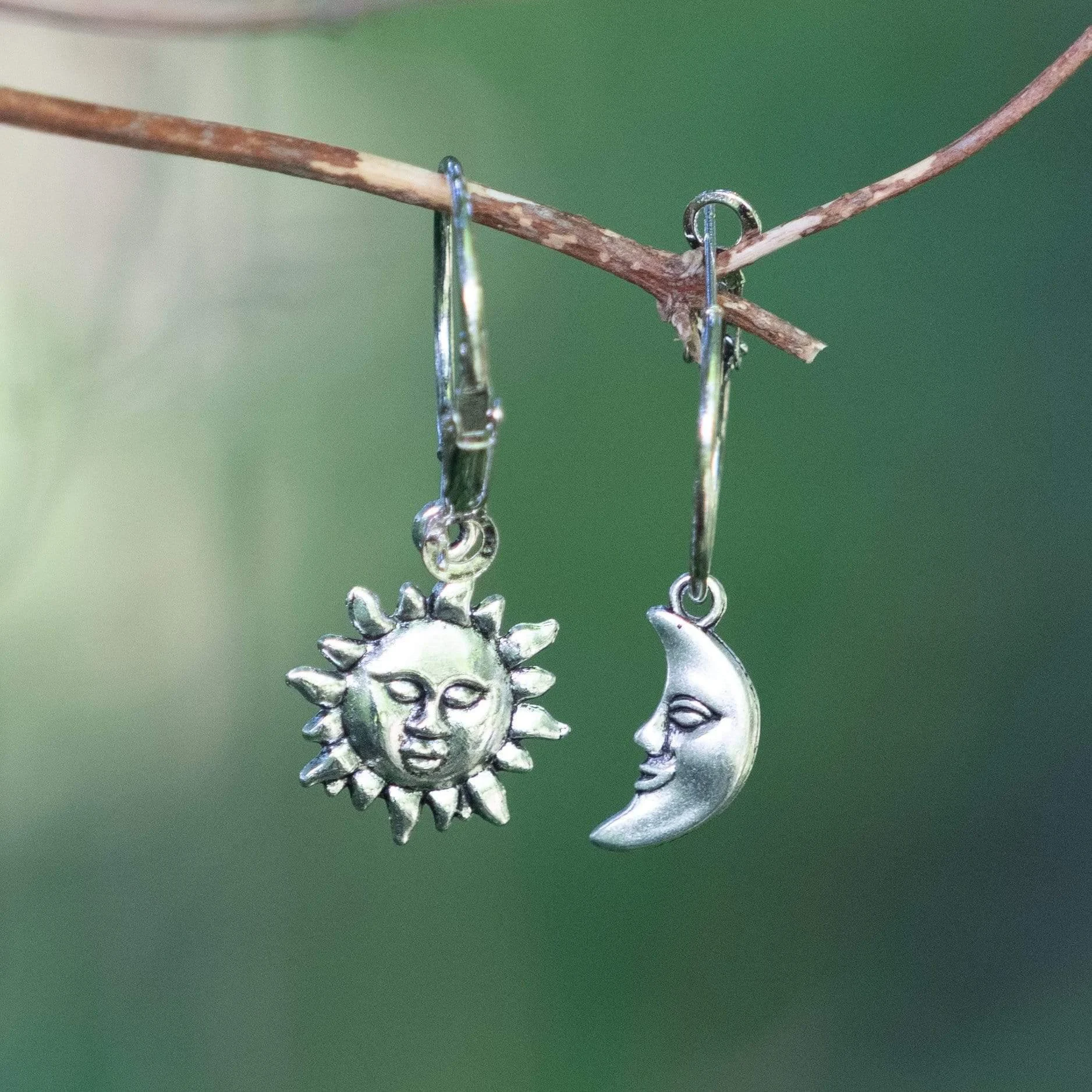 Sun and Moon Hoop Earrings - Glova