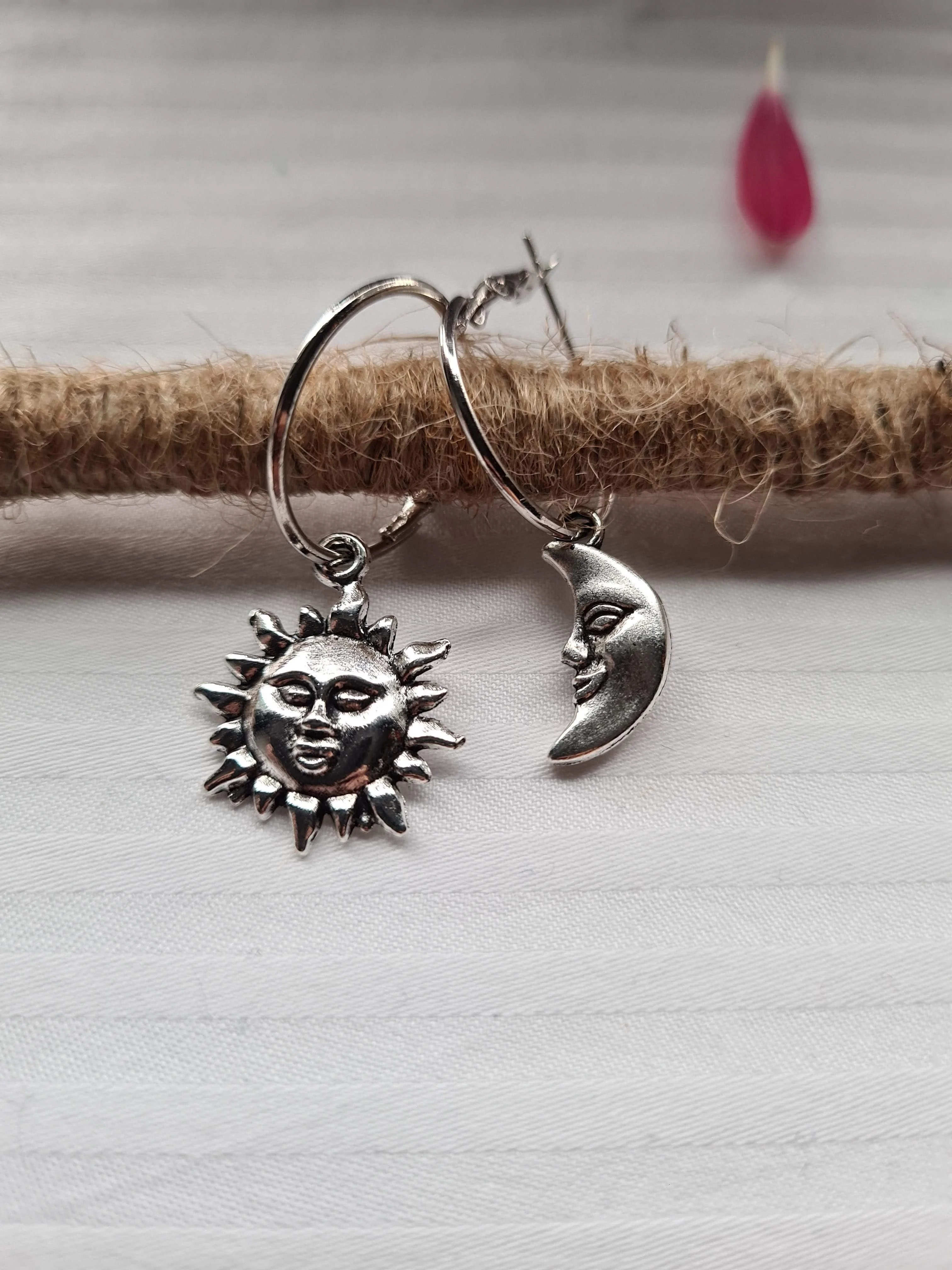 Sun and Moon Hoop Earrings - Glova