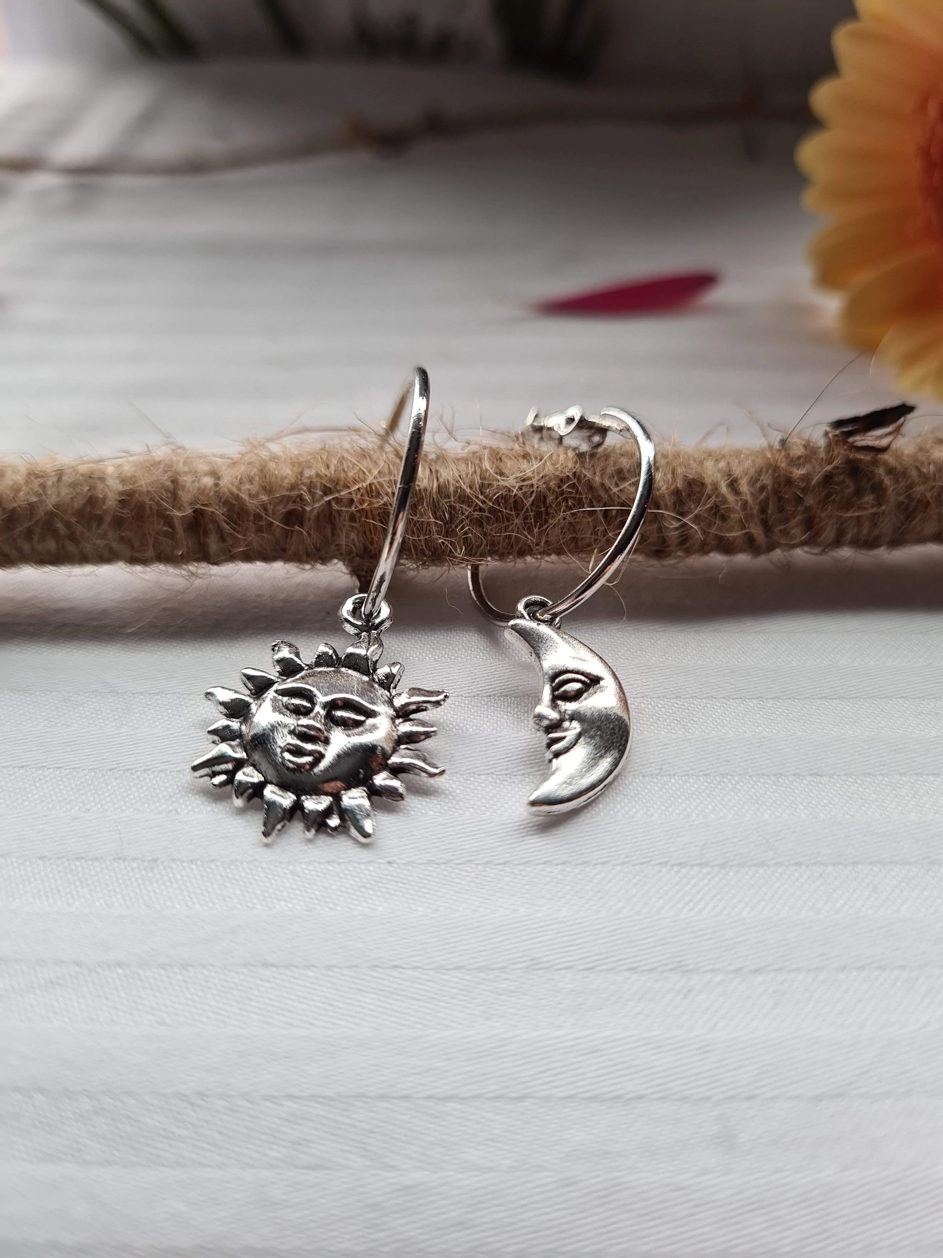 Sun and Moon Hoop Earrings - Glova