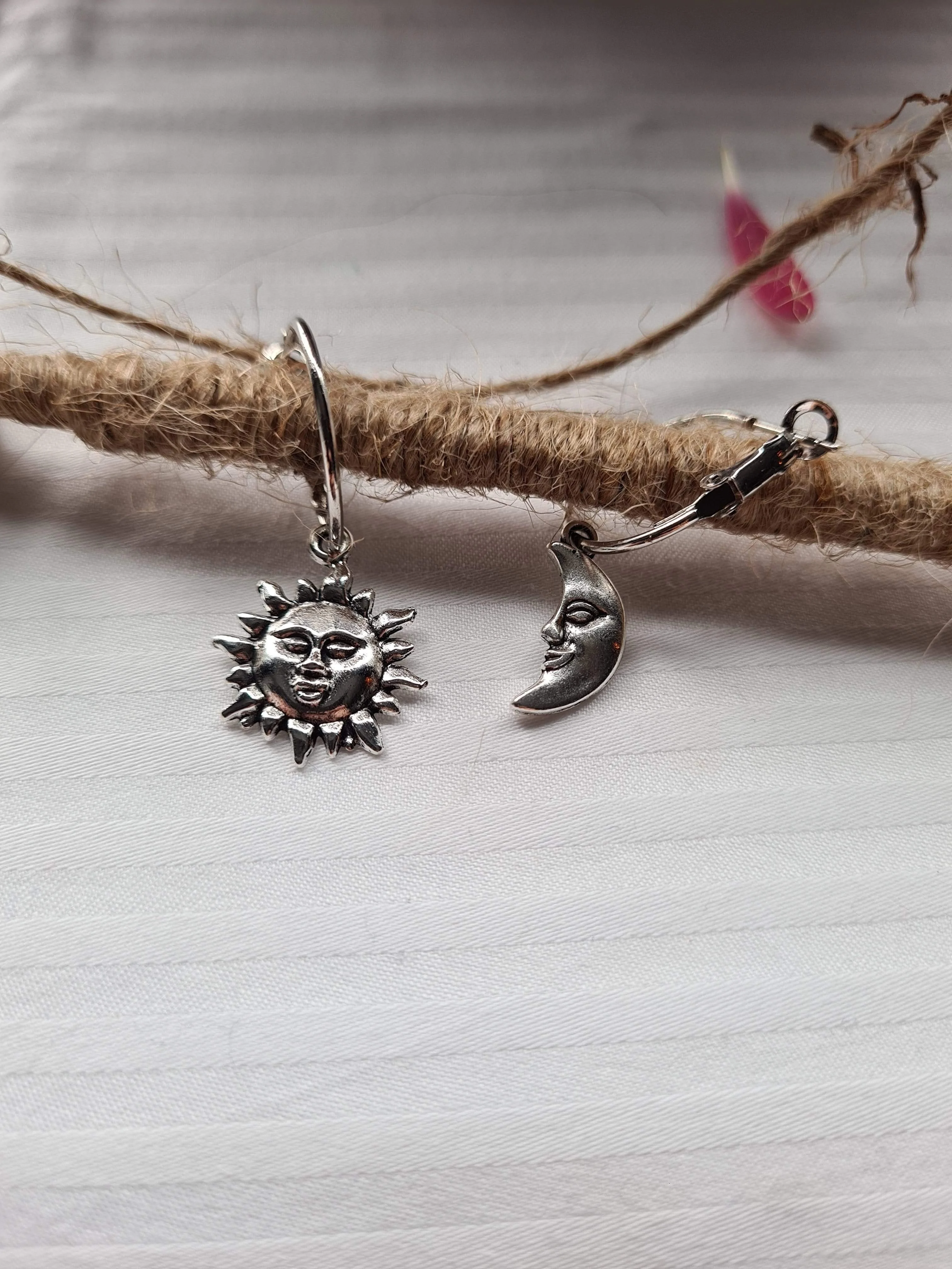 Sun and Moon Hoop Earrings - Glova