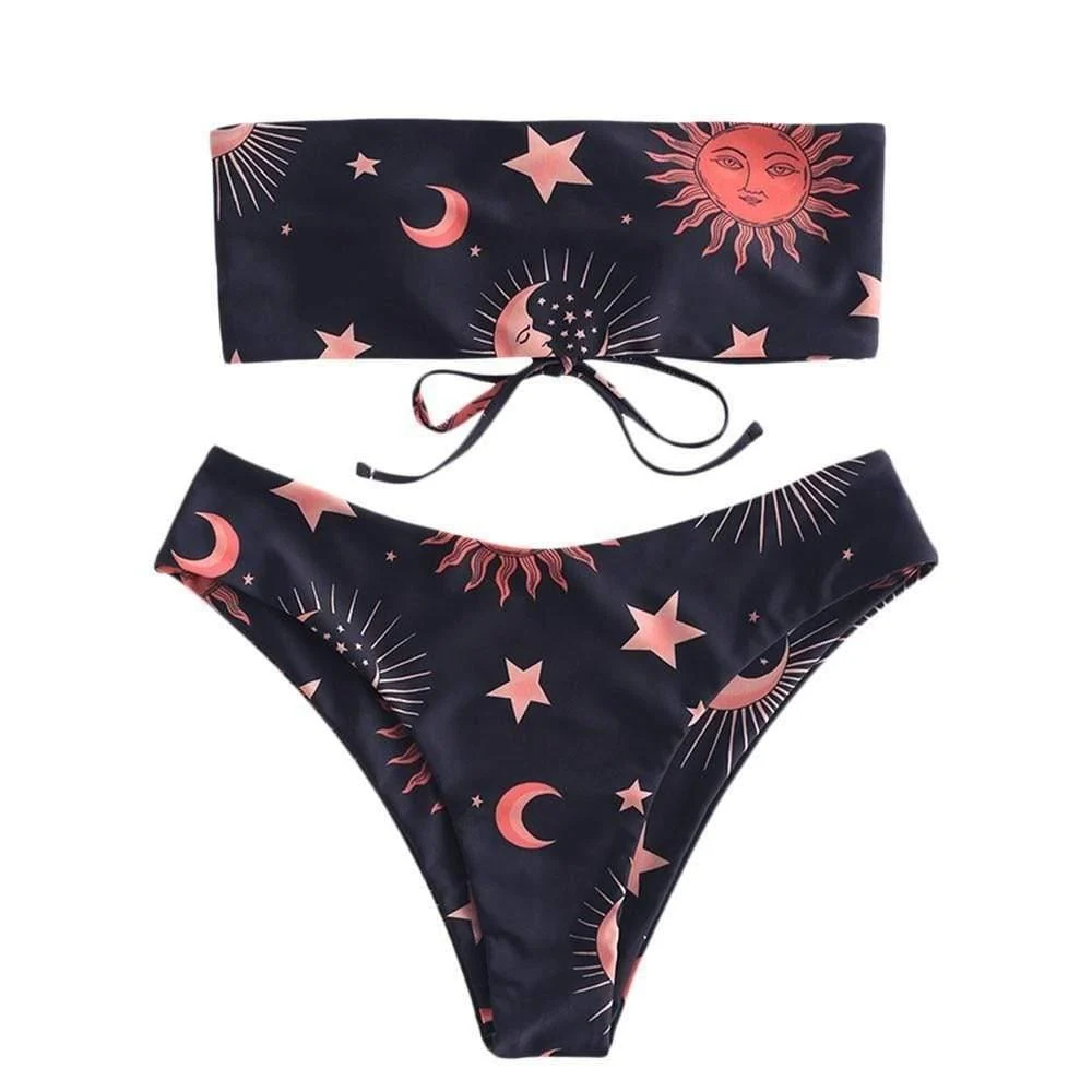 Sun and Moon Print Bikini Set - Glova